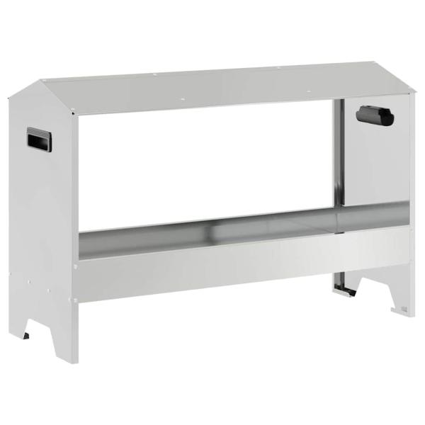 Hühnerfütterungsrinne Silber 81 x 32 x 53,5 cm Verzinkter Stahl