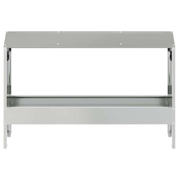 Hühnerfütterungsrinne Silber 81 x 32 x 53,5 cm Verzinkter Stahl