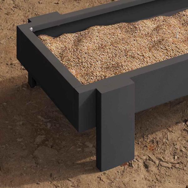 Hühnerfütterungsrinne Schwarz 80 x 28 x 13,5 cm