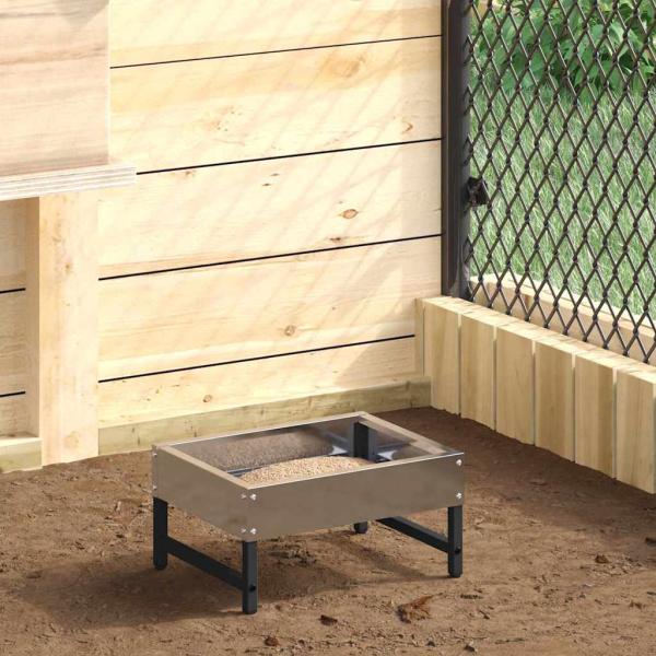 ARDEBO.de - Vogel-Feeder Silber 34 x 26 x 16 cm Verzinkter Stahl