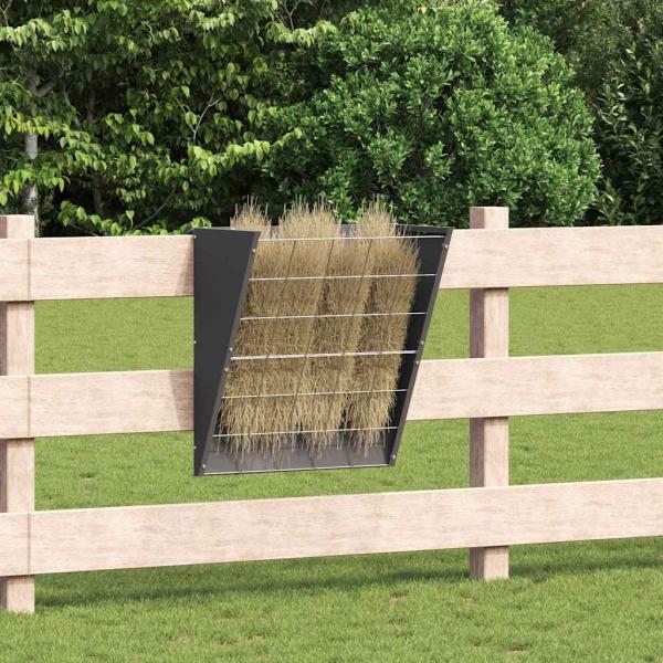 ARDEBO.de - Hängender Heufutterspender Schwarz 61 x 33 x 66 cm 5 kg