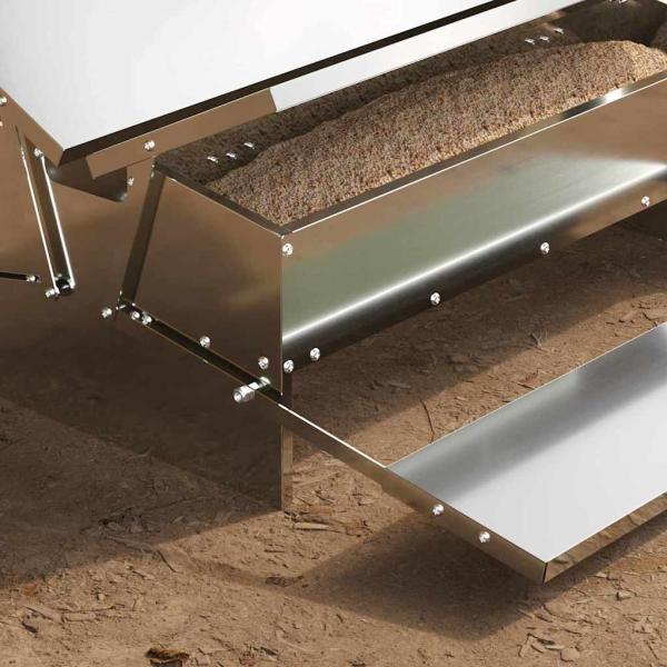 Hühnertretfeeder Silber 75 x 53 x 20,5 cm 10 kg