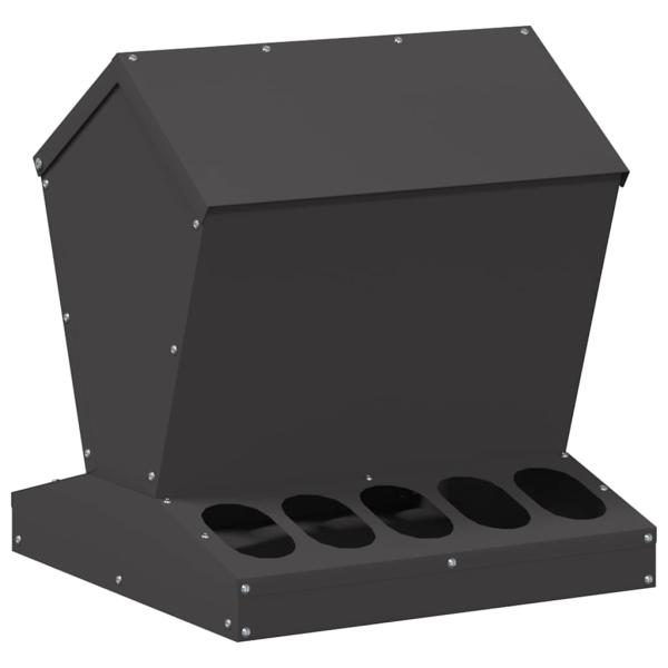 Hühnerfütterer Schwarz 40 x 40 x 45 cm Kaltgewalzter Stahl