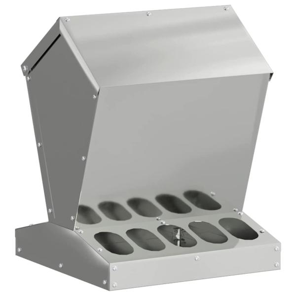 Hühnerfütterer Silber 30 x 30 x 39 cm Verzinkter Stahl