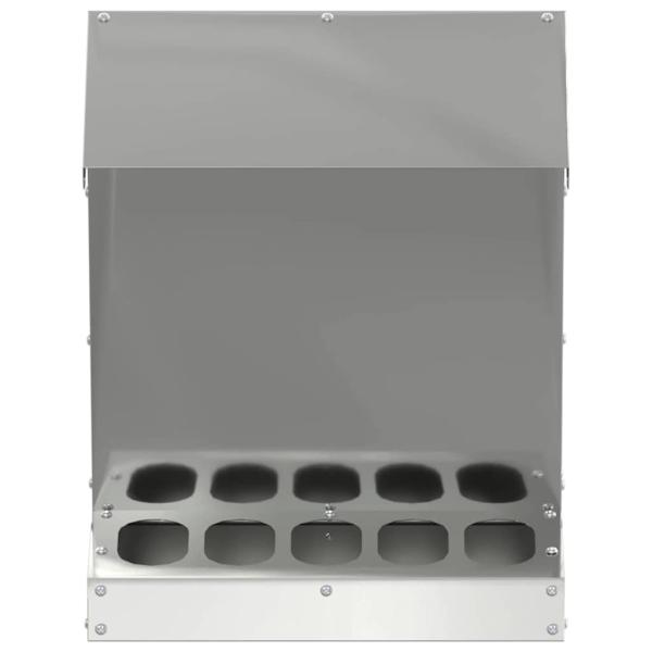 Hühnerfütterer Silber 30 x 30 x 39 cm Verzinkter Stahl