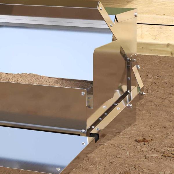 Hühnertretfeeder Silber 50 x 40 x 29 cm 2 kg Verzinkter Stahl