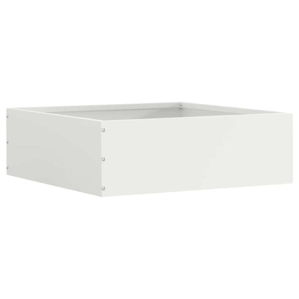 ARDEBO.de - Rasenkante 40 x 40 x 13 cm Stahl Weiß
