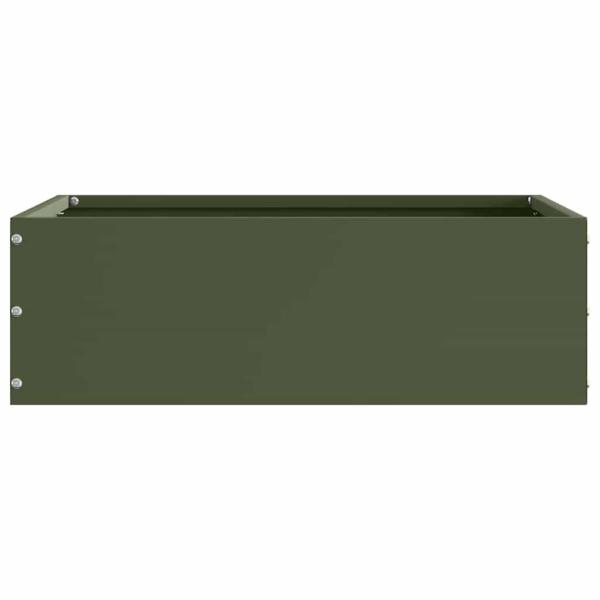 Raseneinfassung 6 Stk. 40 x 40 x 13 cm Stahl Olive Grün