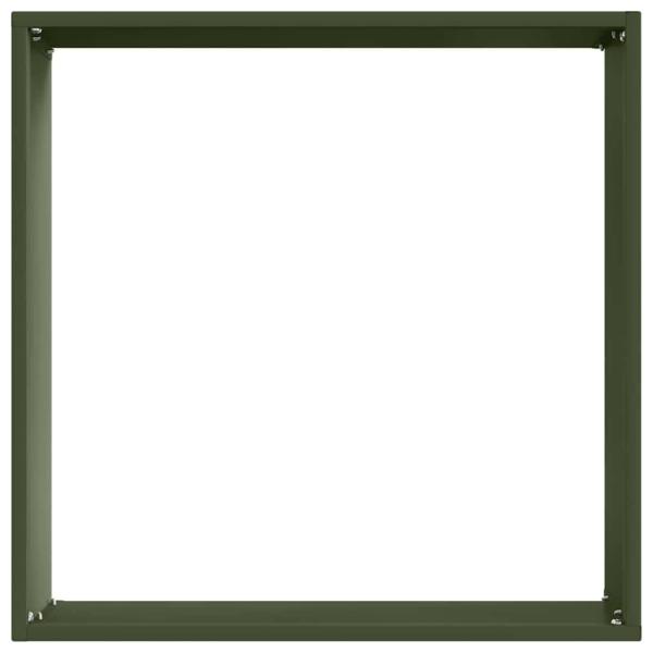 Raseneinfassung 6 Stk. 40 x 40 x 13 cm Stahl Olive Grün