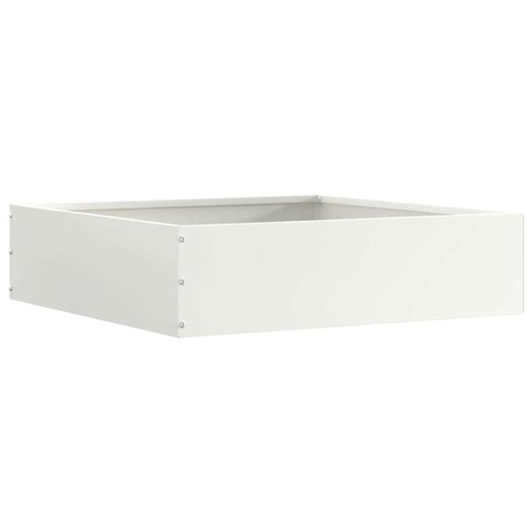 ARDEBO.de - Rasenkante 50 x 50 x 13 cm Stahl Weiß