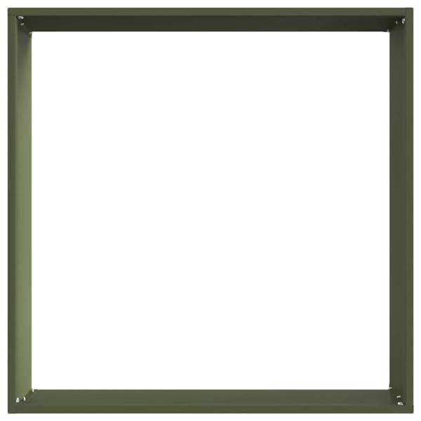 Rasenkante 6 stk. 50 x 50 x 13 cm Stahl Olivgrün