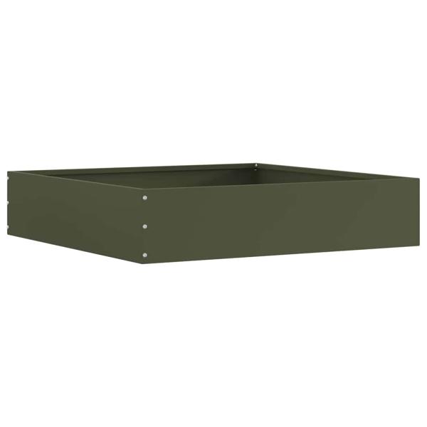 Rasenkante 6 stk. 60 x 60 x 13 cm Stahl Olivgrün