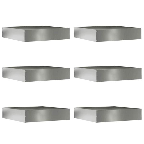 Rasenkante 6 stk. 60 x 60 x 13 cm Verzinkter Stahl Silber