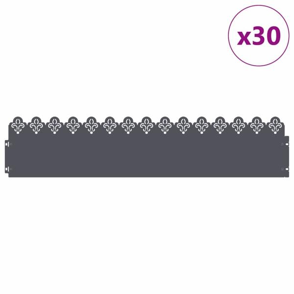 Rasenkanten 30 stk. 103 x 0,05 x 22 cm Stahl Anthrazit