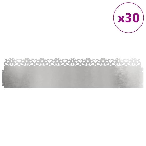 Rasenkanten 30 stk. 103 x 0,05 x 22 cm Edelstahl Silber