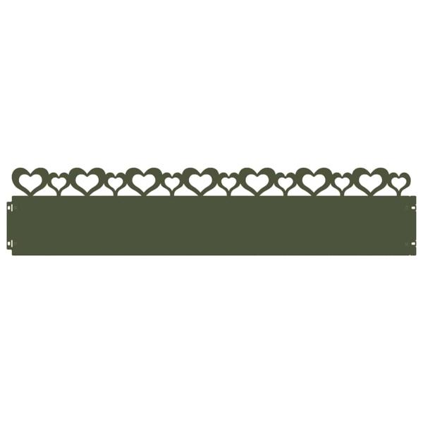 Rasenkanten 10 Stk. 103 x 0,05 x 22 cm Stahl Olive Grün
