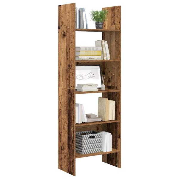 Bücherregal 5 Ebenen 60 x 35 x 180 cm Holzwerkstoff Altholz