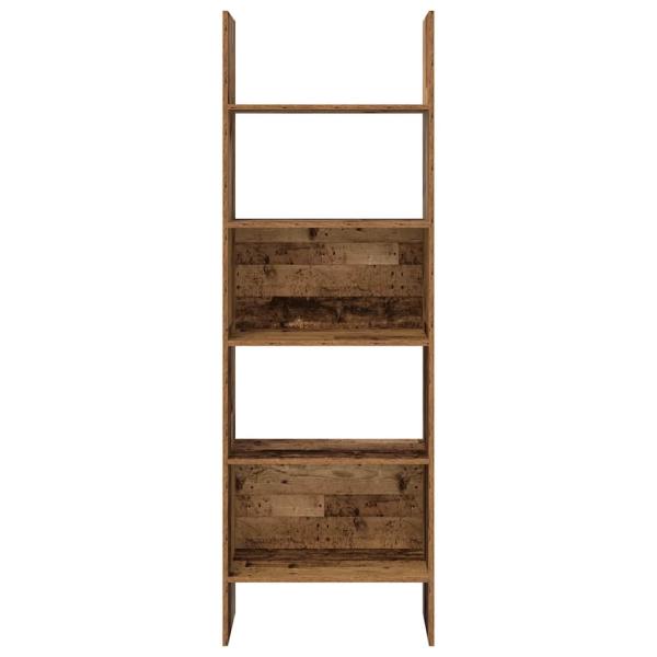 Bücherregal 5 Ebenen 60 x 35 x 180 cm Holzwerkstoff Altholz