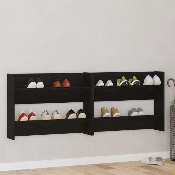 ARDEBO.de - Schuhschrank 2 stk. 83 x 18 x 60 cm Holzwerkstoff