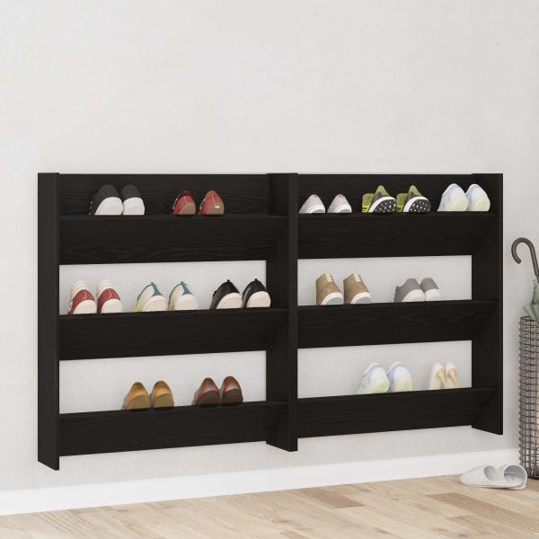 ARDEBO.de - Schuhschrank 2 stk. 86 x 18 x 90 cm Holzwerkstoff