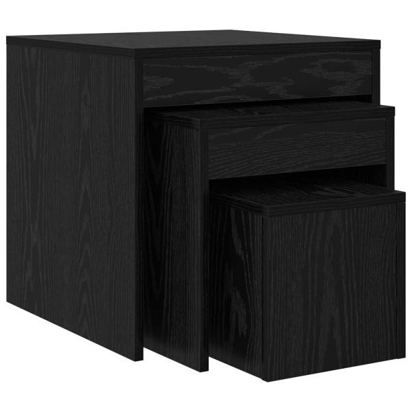 ARDEBO.de - Couchtisch 3 stk. Schwarz Eichen-Optik 45 x 45 x 45 cm