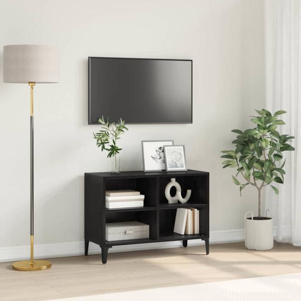 ARDEBO.de - TV-Schrankset Wandmontiert Schwarz Holzwerkstoff