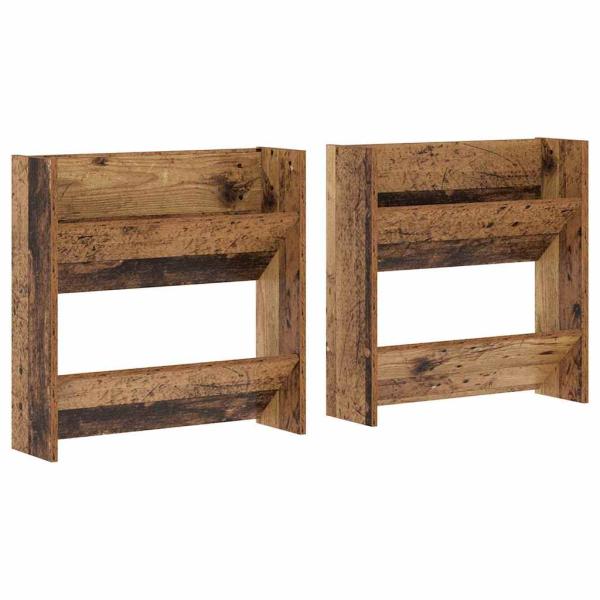 Schuhschrank 2 stk. 60 x 18 x 60 cm Holzwerkstoff Altholz