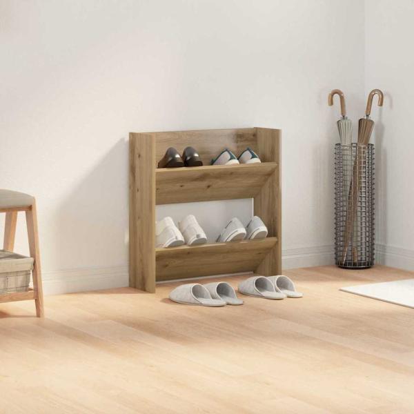 Schuhschrank 60 x 18 x 60 cm Holzwerkstoff Artisan-Eiche