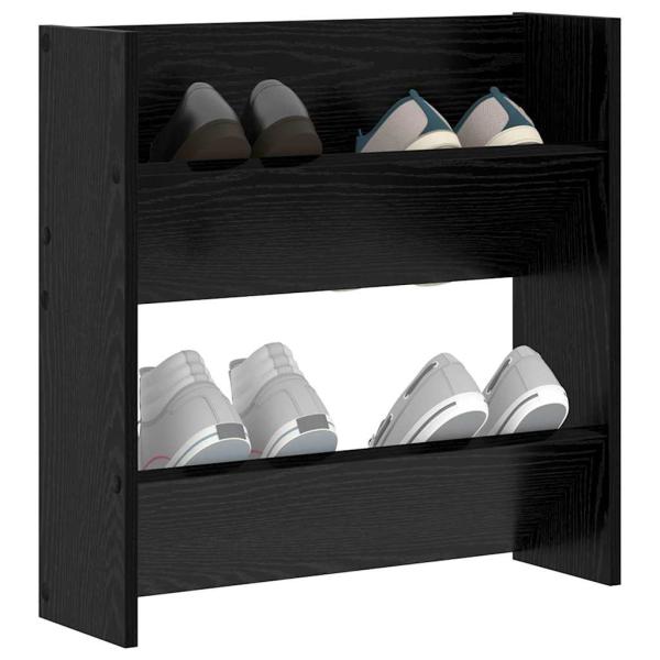 Schuhschrank 60 x 18 x 60 cm Holzwerkstoff Schwarz Eichen-Optik