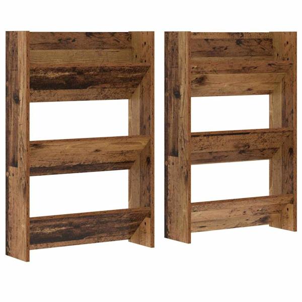 Schuhschrank 2 stk. 60 x 18 x 90 cm Holzwerkstoff Altholz