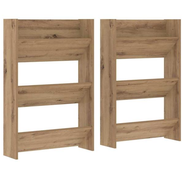 Schuhschrank 2 stk. 60 x 18 x 90 cm Holzwerkstoff Artisan-Eiche