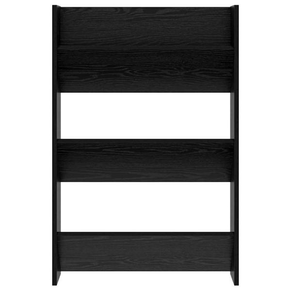 Schuhschrank 60 x 18 x 90 cm Holzwerkstoff Schwarz Eichen-Optik