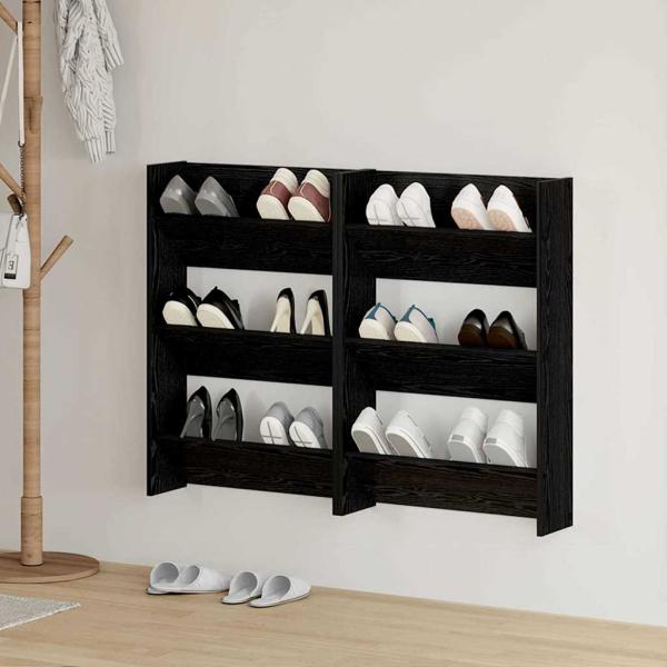 ARDEBO.de - Schuhschrank 2 stk. 60 x 18 x 90 cm Holzwerkstoff