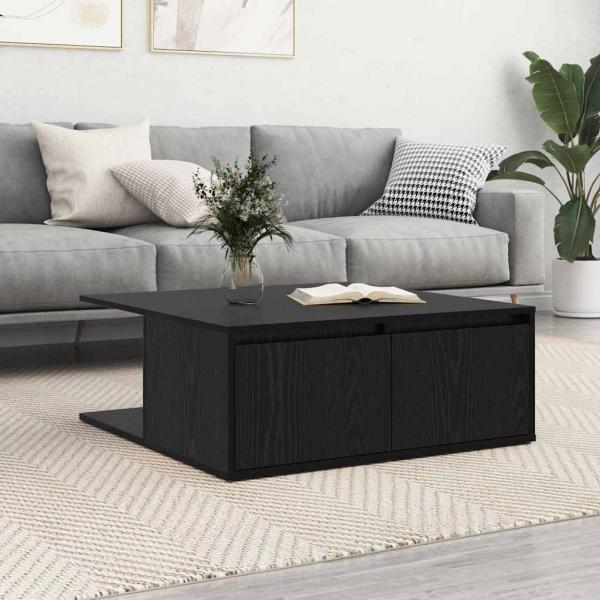 ARDEBO.de - Couchtisch Schwarz Eichen-Optik 80 x 80 x 31 cm Holzwerkstoff