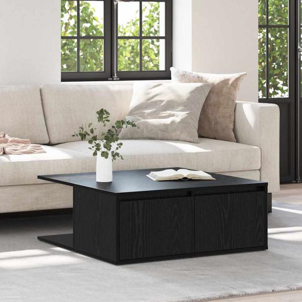 Couchtisch Schwarz Eichen-Optik 80 x 80 x 31 cm Holzwerkstoff