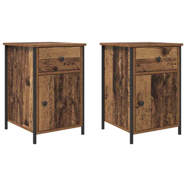 Nachttisch 2 stk. Altholz 40 x 42 x 60 cm Holzwerkstoff