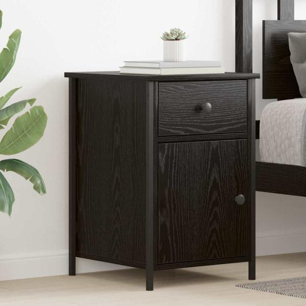 ARDEBO.de - Nachttisch 2 stk. Schwarz Eichen-Optik 40 x 42 x 60 cm