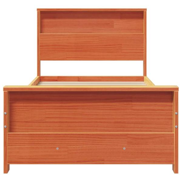 Bettrahmen Wachsbraun 100 x 200 cm Massives Kiefernholz