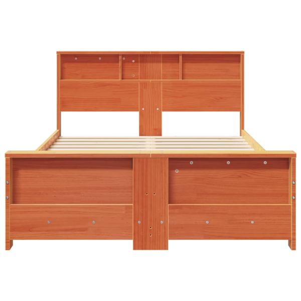 Bettrahmen Wachsbraun 140 x 190 cm Massives Kiefernholz