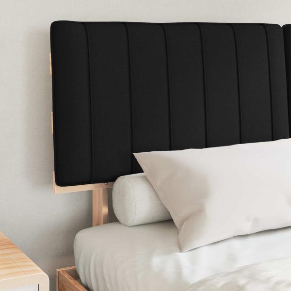 Bettgestell mit gepolstertem Kopfteil Schwarz 150 x 200 cm