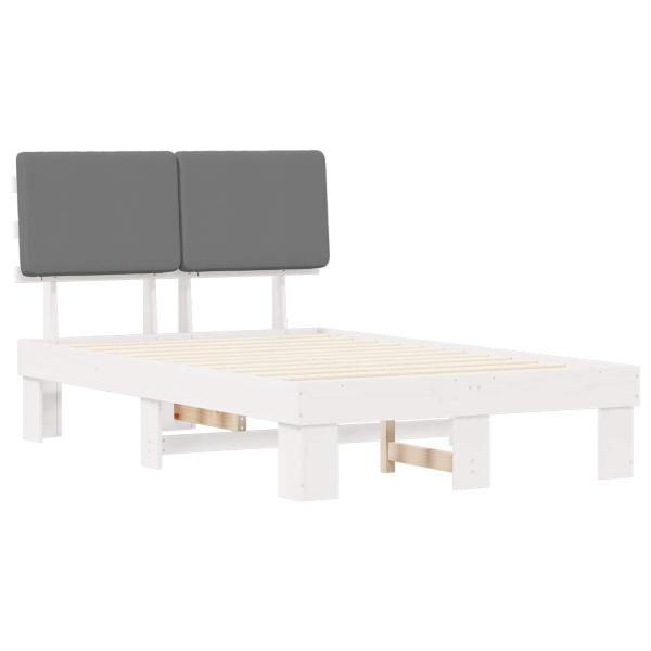 Bettgestell mit gepolstertem Kopfteil Hellgrau 120 x 200 cm