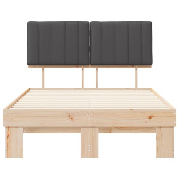 Bettgestell mit gepolstertem Kopfteil Dunkelgrau 120 x 190 cm
