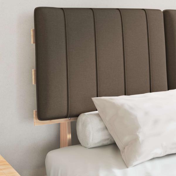 Bettgestell mit gepolstertem Kopfteil Taupe 120 x 190 cm