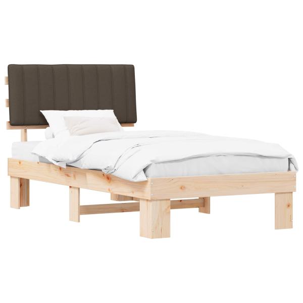 Bettgestell mit gepolstertem Kopfteil Taupe 100 x 200 cm