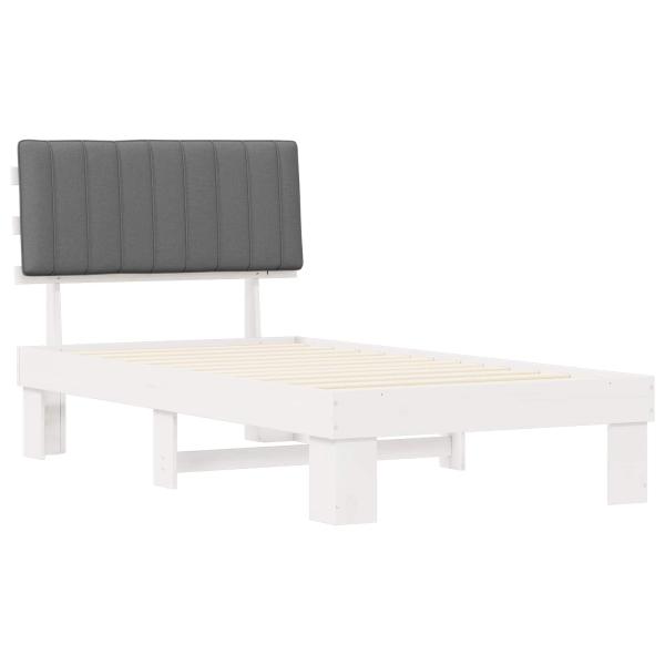 Bettgestell mit gepolstertem Kopfteil Hellgrau 100 x 200 cm