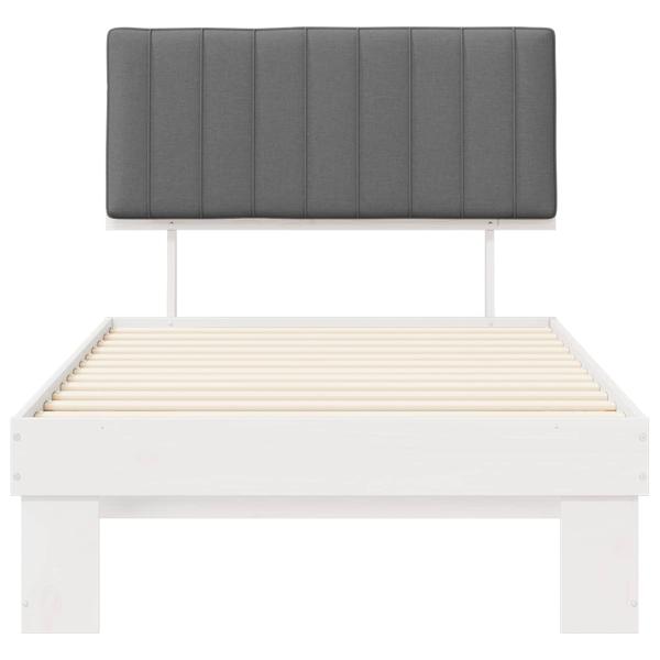 Bettgestell mit gepolstertem Kopfteil Hellgrau 100 x 200 cm