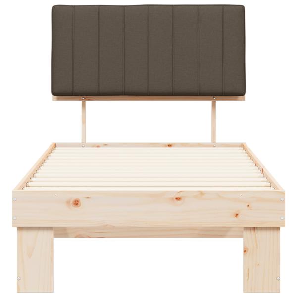 Bettgestell mit gepolstertem Kopfteil Taupe 90 x 190 cm
