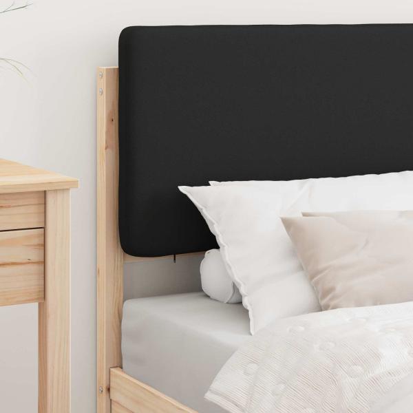 Bettgestell mit gepolstertem Kopfteil Schwarz 90 x 200 cm