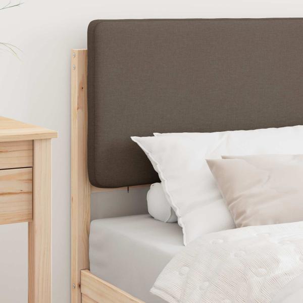 Bettgestell mit gepolstertem Kopfteil Taupe 90 x 200 cm