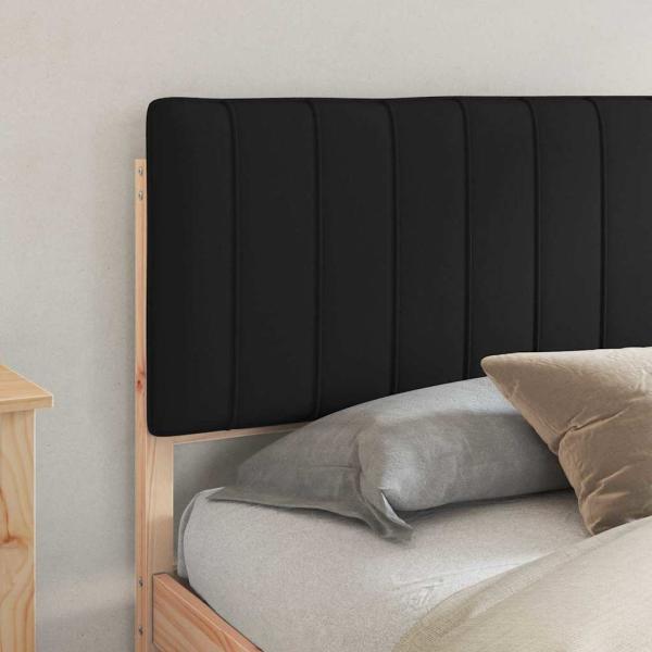 Bettgestell mit gepolstertem Kopfteil Schwarz 180 x 200 cm